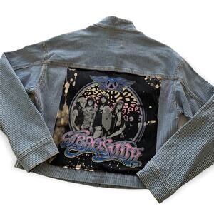 Via Penny Lane Reworked Apparel | Aerosmith Graphic Denim Jacket XS